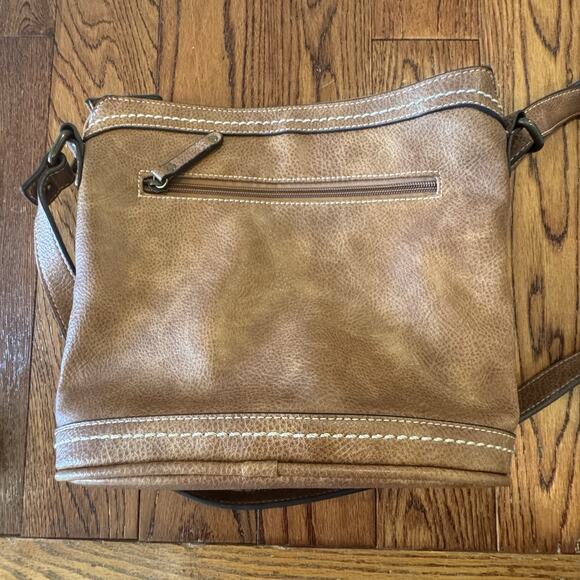 B.O.C Born Concept Brown Weave Crossbody Handbag Purse Long Adjustable Strap Zip - Picture 8 of 16